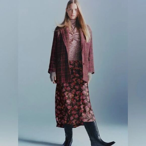 ZARA FLORAL PRINT SKIRT - Picture 1 of 10